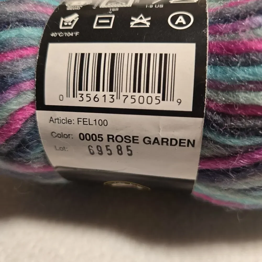 Vintage Caron Felt It Yarn | “Rose Garden” | 100% Wool | DISCONTINUED